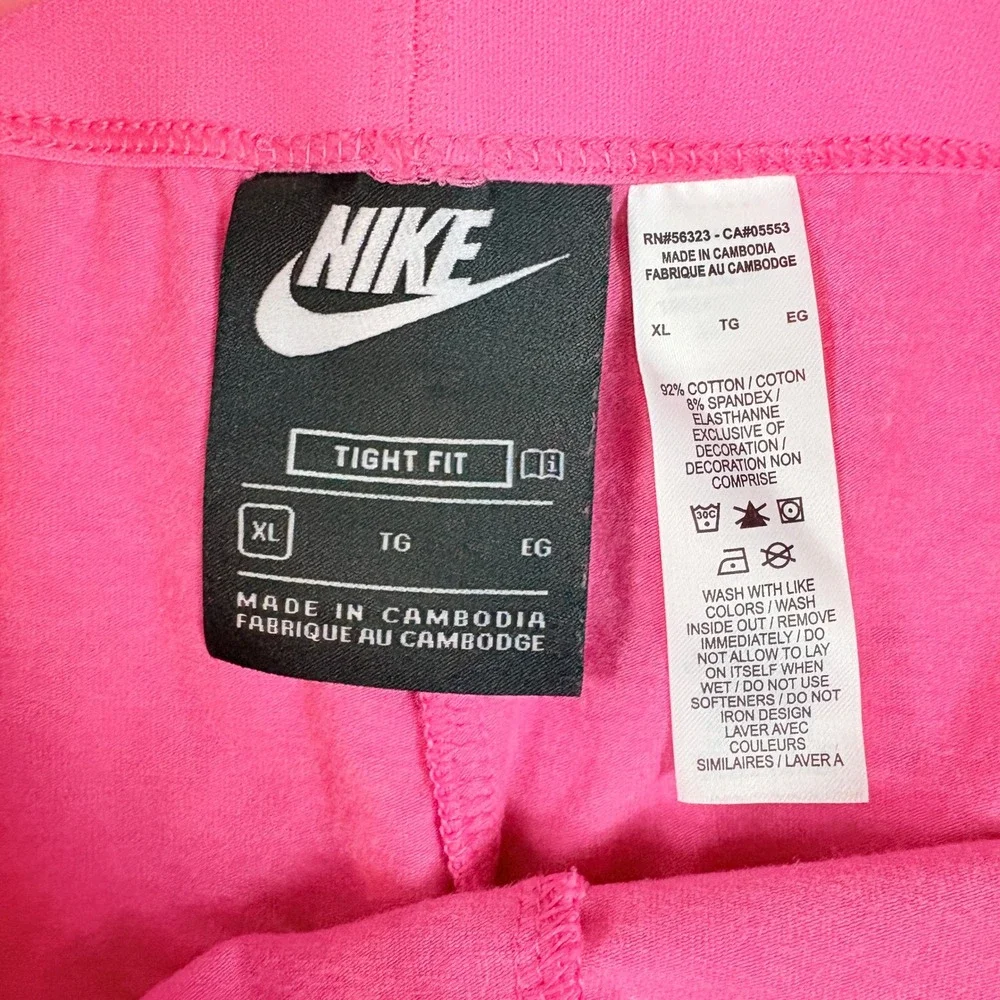 Nike‎ Girls Sz XL Pink Gold Metallic Logo Tight Fit Leggings DM2339-684